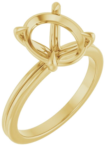 Sužadėtuvių Žiedas „Claw-Prong Solitaire“ 14k yellow gold Oval 11mm x 9mm (1)