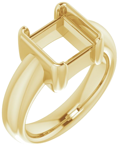 Sužadėtuvių Žiedas „Half-Bezel Solitaire“ 14k yellow gold Square 8mm (1)