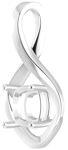 14K White  7 mm Cushion Pendant Mounting (2)