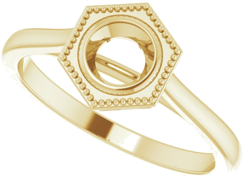 14K Yellow 5.2 mm Round Solitaire Engagement Ring Mounting (5)