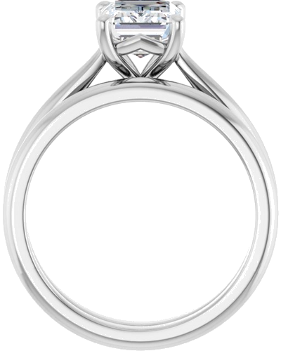 14K White 8x6 mm Emerald Solitaire Engagement Ring Mounting (7)