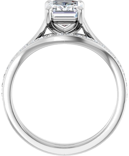 Sužadėtuvių Žiedas „Solitaire“ 585 Baltojo Aukso Emerald 8mm x 6mm (7)