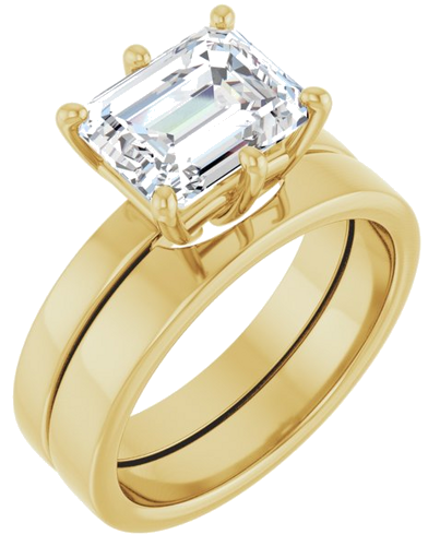 Sužadėtuvių Žiedas „Solitaire“ 14k yellow gold Emerald 9mm x 7mm (6)