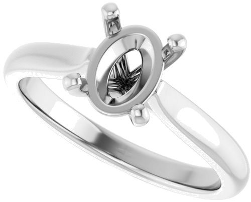 Sužadėtuvių Žiedas 14k white gold Oval 8mm x 6mm (5)