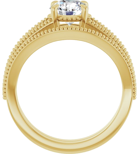 Sužadėtuvių Žiedas „Claw-Prong Solitaire“ 14k yellow gold Round 6.5mm (7)