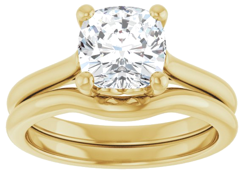 Sužadėtuvių Žiedas „Solitaire“ 18k yellow gold Cushion 7mm (8)