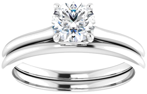 14K White  5.5 mm Round Solitaire Engagement Ring Mounting (8)