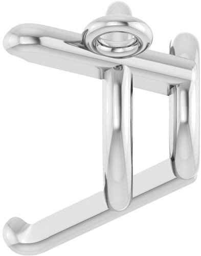 Pakabukas „Round 3-Prong“ 585 Baltojo Aukso Round 7mm (3)