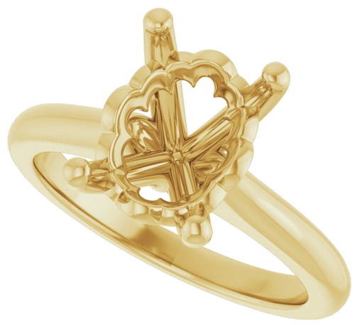 Sužadėtuvių Žiedas 14k yellow gold Elongated Cushion 10mm x 8mm (5)