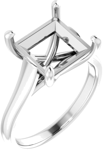 Sužadėtuvių Žiedas „Solitaire“ 585 Baltojo Aukso Square 9mm (1)