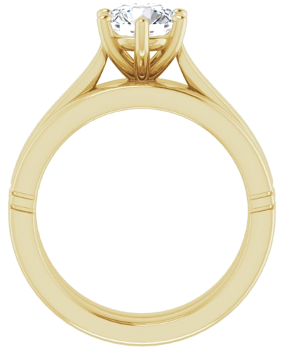 Sužadėtuvių Žiedas „Solitaire“ 585 Geltonojo Aukso Round 6.5mm (7)