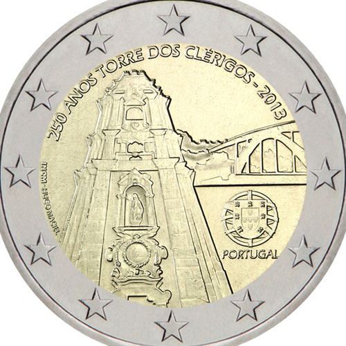 2013 Portugalija Torre dos Clerigos 2 eurų moneta (2)