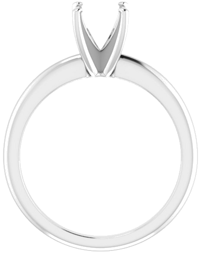 14K White  6 mm Cushion Solitaire Engagement Ring Mounting (2)