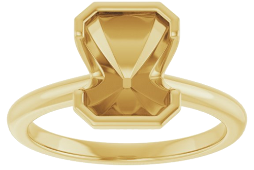 Sužadėtuvių Žiedas „Half-Bezel“ 14k yellow gold Emerald 8.5mm x 6.5mm (3)