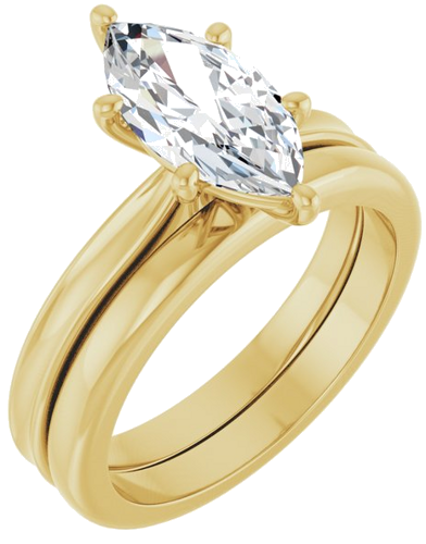 Sužadėtuvių Žiedas 14k yellow gold Marquise 12mm x 6mm (6)