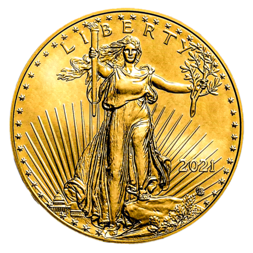 1/10 oz Amerikos Erelis 2021 JAV auksinė moneta (Naujas dizainas) (2)