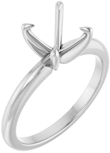 Sužadėtuvių Žiedas „Claw-Prong Solitaire“ 14k white gold Square 5.5mm (1)