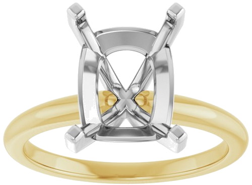 Sužadėtuvių Žiedas 14k yellow/white gold Emerald 10mm x 8mm (3)