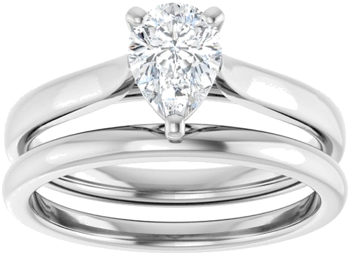 14K White 7x5 mm Pear Engagement Ring Mounting (8)