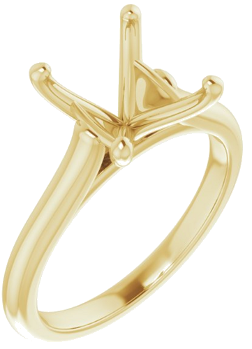 14K Yellow 11x9 mm Oval Solitaire Engagement Ring Mounting (1)