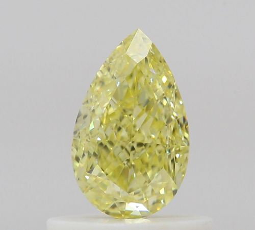 0.63 carat Fancy Yellow-VVS2 Natūralus Pear Deimantas (1)