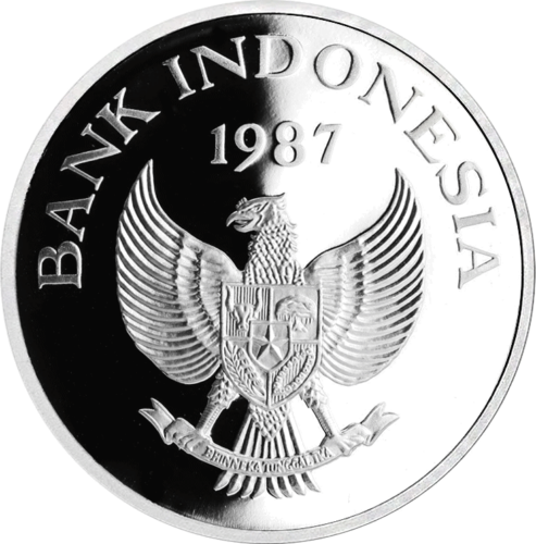 10000 Rupiah Wild Pig 1987 Indonesia Silver Coin (2)
