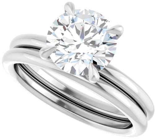Sužadėtuvių Žiedas „Claw-Prong Solitaire“ 14k white gold Round 8mm (10)