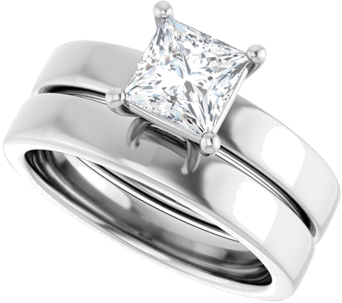 14K White 5.5 mm Square Solitaire Engagement Ring Mounting (10)