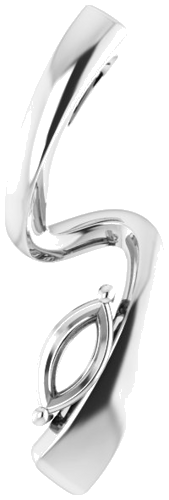 Pakabukas „Freeform Solitaire“ 585 Baltojo Aukso Marquise 6mm x 3mm (1)