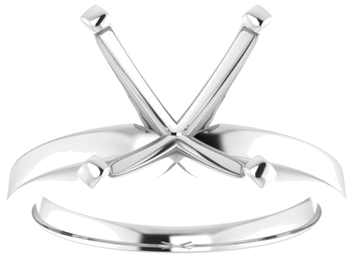 14K White 8x8 mm Square Solitaire Engagement Ring Mounting (3)
