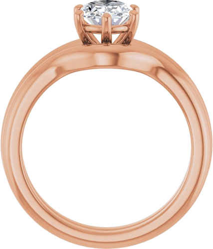 Sužadėtuvių Žiedas 14k rose gold Oval 8mm x 6mm (7)