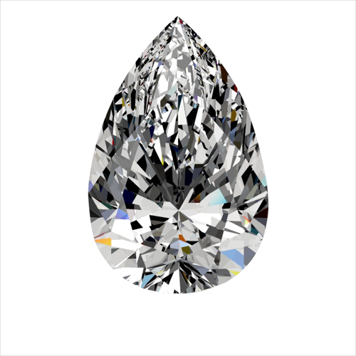 0.52 carat E-VVS2 Natūralus Pear Deimantas (1)