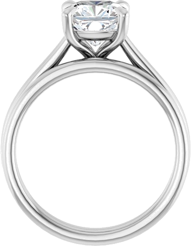 14K White  7 mm Cushion Solitaire Engagement Ring Mounting (7)