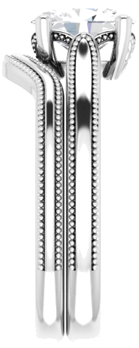 14K White 8x6 mm Oval Solitaire Engagement Ring Mounting (9)