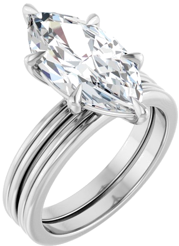 Sužadėtuvių Žiedas „Claw-Prong Solitaire“ 14k white gold Marquise 16mm x 8mm (6)