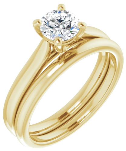 14K Yellow 5.5 mm Round Engagement Ring Mounting (6)