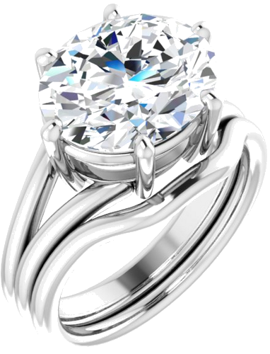 Sužadėtuvių Žiedas „Solitaire“ 14k white gold Oval 12mm x 10mm (6)