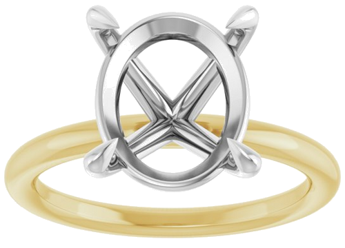 Sužadėtuvių Žiedas „Claw-Prong Solitaire“ 14k yellow/white gold Oval 12mm x 10mm (3)