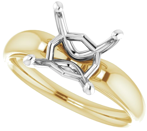 Sužadėtuvių Žiedas 14k yellow/white gold Oval 11mm x 9mm (5)