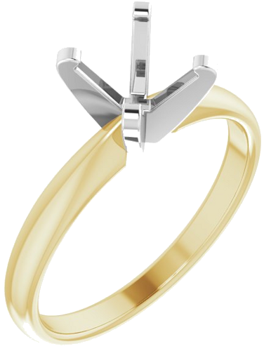 Sužadėtuvių Žiedas „Solitaire“ 585 Baltojo Ir Geltonojo Aukso Round 7mm (1)