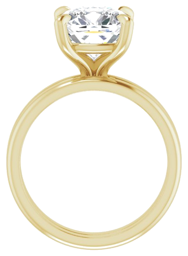 14K Yellow  9x9 mm Cushion Solitaire Engagement Ring Mounting (7)