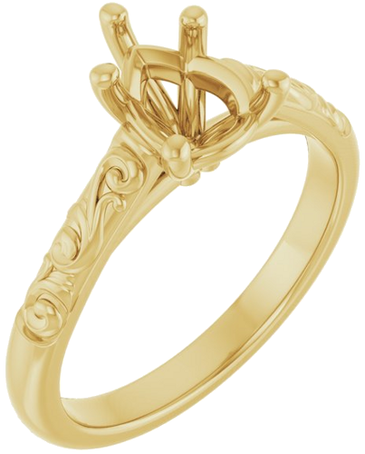 Sužadėtuvių Žiedas „Solitaire“ 10k yellow gold Pear 8mm x 6mm (1)