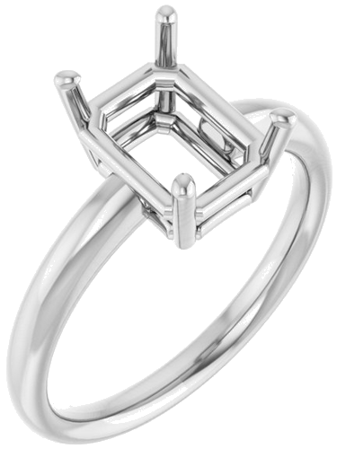 Sužadėtuvių Žiedas „Solitaire“ 14k white gold Emerald 9mm x 7mm (1)