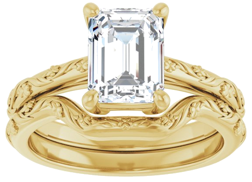 Sužadėtuvių Žiedas „Solitaire“ 14k yellow gold Emerald 8mm x 6mm (8)
