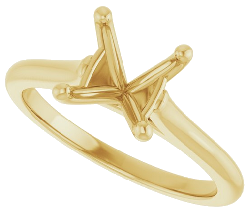 14K Yellow 8 mm Round Solitaire Engagement Ring Mounting (5)