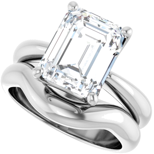 Sužadėtuvių Žiedas „Solitaire Crown-Inspired“ 14k white gold Emerald 10mm x 8mm (10)