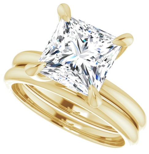 Sužadėtuvių Žiedas „Solitaire“ 585 Geltonojo Aukso Square 8mm (10)