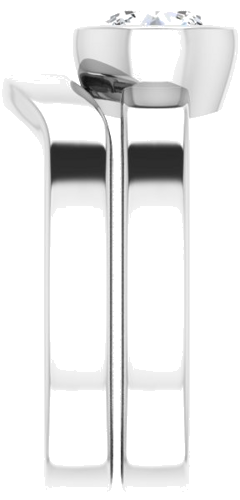 Sužadėtuvių Žiedas „Bezel-Set Solitaire“ 10k white gold Round 6.5mm (9)