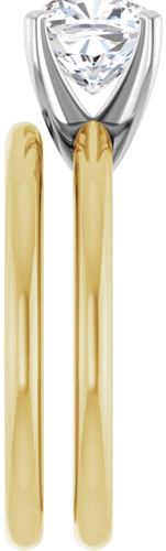 Sužadėtuvių Žiedas „Solitaire“ 585 Baltojo Ir Geltonojo Aukso Cushion 7mm (9)