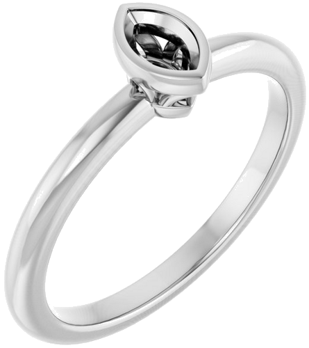 Sužadėtuvių Žiedas „Bezel-Set“ 950 Platinos Marquise 5mm x 3mm (1)
